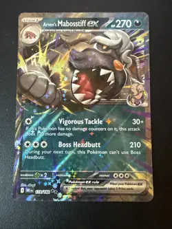 Pokemon Arven's Mabosstiff EX Double Rare Card 139/182 Destined Rivals Series 13 - Image 1
