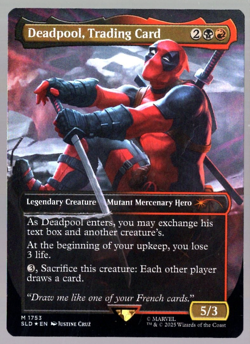 Deadpool, Trading Card 1753 Rainbow Foil Deadpool Secret Lair MTG Near Mint - Image 1