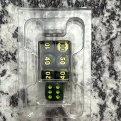 Pokemon TCG Damage Counter D6 Dice Set Black/Yellow/Green 16mm 7pc - Image 1