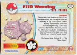 Wheezing Foil #110 Topps Blue Logo Series 2 Pokemon NM - Image 3