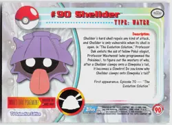 Shellder Foil #90 Topps Blue Logo Series 2 Pokemon MP - Image 3