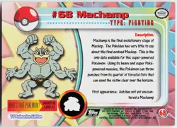Machamp #68 Topps Trading Cards Series 1 Pokemon NM - Image 3
