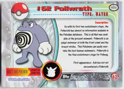 Poliwrath #62 Topps Trading Cards Series 1 Pokemon NM - Image 3