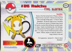 Raichu #26 Topps Trading Cards Series 1 Pokemon NM - Image 3