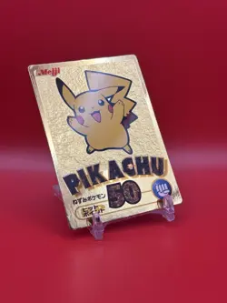 Meiji Pikachu Pokemon Get Card #U86 Gold Holo 2000 Meiji Promo - Image 1