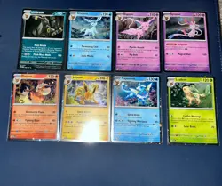 Prismatic Evolutions 8 Cosmo Holo Cards - Mini Tin Costco Collection - Full Set! - Image 1