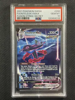 Pokemon Cards PSA 10 Gem Mt Inteleon Vmax Fusion Strike Full Art Swsh 266/264 - Image 1