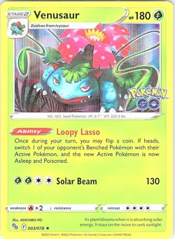 Venusaur Holo Rare Pokemon GO 003/078 NM - Image 1