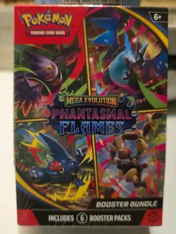 Pokemon TCG Mega Evolution Phantasmal Flames Booster Bundles New Sealed 6 Packs - Image 1