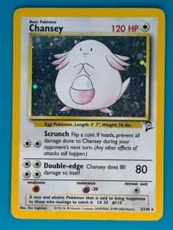 Pokemon - Chansey (3/130) Holo (Base Set 2) *MODERATELY PLAYED - MP* - Image 1