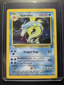Pokemon TCG Gyarados 7/130 Base Set 2 Unlimited Holo WOTC VTG 2000 - LP - Image 1