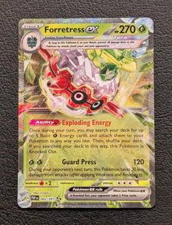 Forretress ex 002/091 Holo SV: Paldean Fates Ultra Rare Pokemon TCG NM 2024 - Image 1