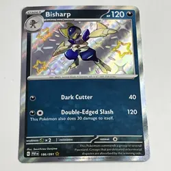Bisharp - Paldean Fates - Shiny Holo Rare - NM 186/091 - Pokemon TCG - Image 1