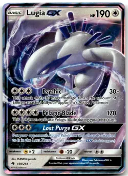 Lugia GX 159/214 Holo GX Rare Lost Thunder Lightly Played - Image 1