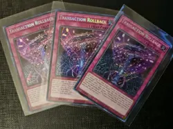 3x Transaction Rollback RA04-EN105 Secret Rare 1st Ed NM Playset Yugioh - Image 1