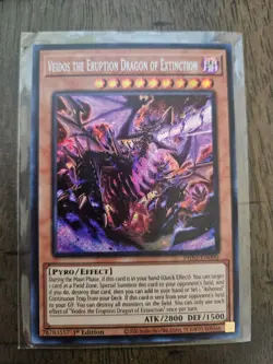 Yugioh! Veidos the Eruption Dragon of Extinction PHNI-EN090 Secret Rare 1st NM - Image 1