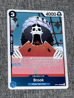 One Piece TCG Brook OP11-056 Rare Foil Near Mint English - Image 1