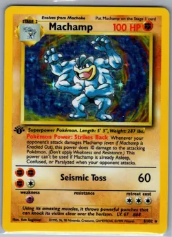 Machamp 8/102 1st Edition Holo - WOTC Base Set - Pokemon Card - MP - Image 1
