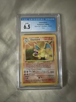 Pokemon Charizard 4/102 1999 Base Set Holo Card Unlimited Rare, CGC 6.5 - Image 1