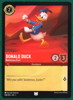 Donald Duck - Boisterous Fowl - The First Chapter #108 - Disney Lorcana TCG Card - Image 1