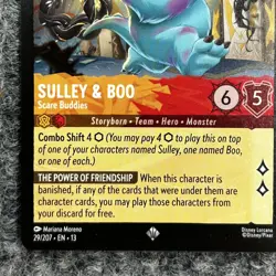 Disney Lorcana Attack Of The Vine Sulley & Boo 29/207 Super Rare Regular NM - Image 4