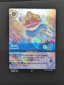 Alice Growing Girl 213/204 Enchanted Rise of the Floodborn NM Disney Lorcana - Image 1