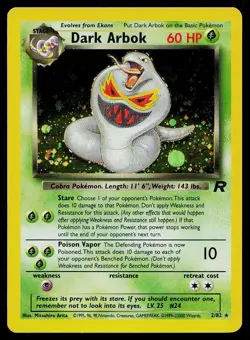 Pokemon Card Team Rocket Dark Arbok 2/82 Rare Unlimited Holo - Image 1