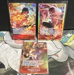 Bandai One Piece Card Game Portgas D. Ace Foil Alt Art Lot 3 OP01-013 - Image 1