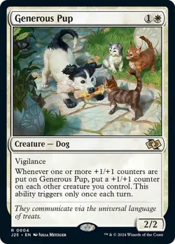 MTG Generous Pup [Foundations Jumpstart] Near Mint Magic - Image 1