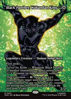 Black Panther, Wakandan King * Borderless * - MTG MAR Marvel Universe - NM/MINT - Image 1