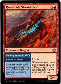 Runescale Stormbrood 221 Tarkir: Dragonstorm Magic: The Gathering Foil NM - Image 1