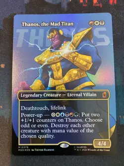 MTG Marvel Super Heroes Thanos the Mad Titan Borderless Foil - Image 1
