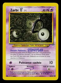 Pokemon Card - Unown [V] (Zarbi) Neo Destiny French 89/105 Common - Image 1
