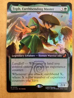 MTG 1x FOIL EXTENDED ART Toph, Earthbending Master 209 Avatar the Magic x1 NM - Image 1