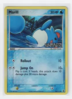 Pokemon Marill 76/113 EX Delta Species Stamped Reverse Holo 2005 MP - Image 1