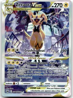 Zeraora VSTAR GG43/GG70 Holo Ultra Rare Crown Zenith Galarian Gallery Near Mint - Image 1