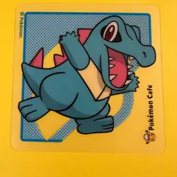 Totodile Pokemon Cafe Plastic Coaster Card Limited Novelty Japanese - Image 1