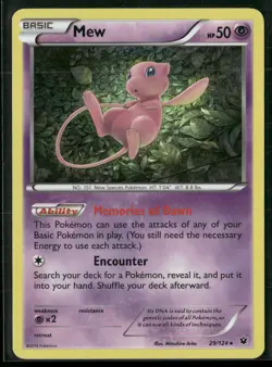 Mew 29/124 Holo Rare Fates Collide Pokemon Holo Lightly Played - Image 1