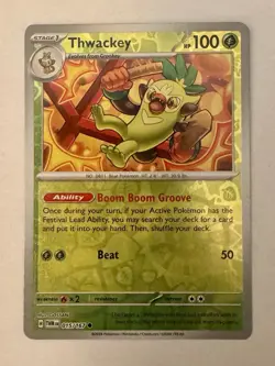 Pokemon - Thwackey - 015/167 - Reverse Holo - Twilight Masquerade - Image 1