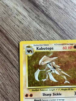 1999 Pokemon Fossil Holo Kabutops 9/62 - Vintage WOTC Holofoil Card - Image 4