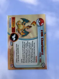 Silver Foil-Stardust Pattern | Black Logo | Pokemon 1999 Topps TV | Charizard #6 - Image 2