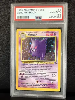 Pokemon Fossil Gengar 5/62 Holo WOTC PSA 8.5 • LOW POP 25 - Image 1