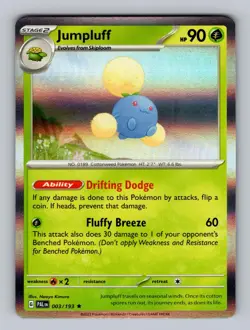 Jumpluff 003/193 Rare Paldea Evolved Pokemon Holo Near Mint - Image 1