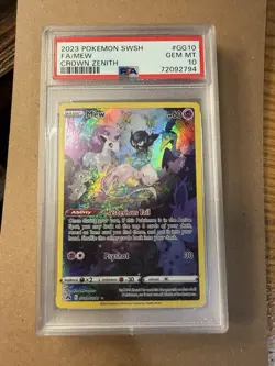 2023 Pokemon Sword & Shield Crown Zenith #GG10 Full Art Mew PSA 10 - Image 1