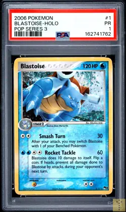 Blastoise Holo 1/17 Pop Series 3 Pokemon PSA 1 - Image 1