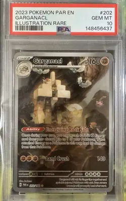 2023 POKEMON PAR EN-PARADOX RIFT #202 GARGANACL ILLUSTRATION RARE PSA 10 - Image 1