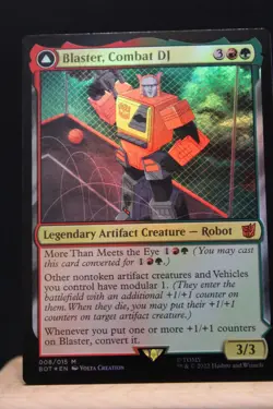 Blaster, Combat DJ Foil Mythic NM Transformers MTG Magic The Gathering ManaFam - Image 1