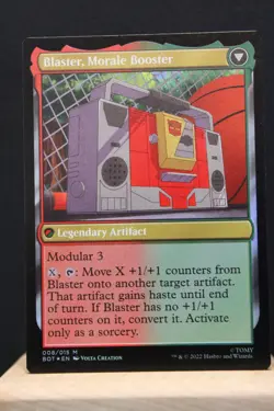 Blaster, Combat DJ Foil Mythic NM Transformers MTG Magic The Gathering ManaFam - Image 2