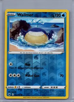WAILMER 031/159 COMMON CROWN ZENITH POKEMON REVERSE HOLO NM/M - Image 1