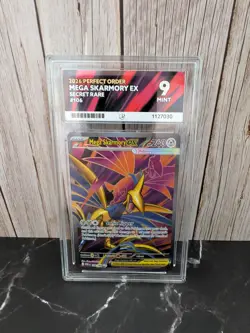 Mega Skarmory ex 106/88 Secret Rare Perfect Order Pokemon TCG Ace Graded 9 - Image 1